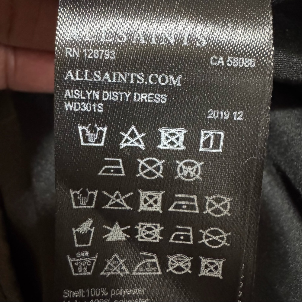 All Saints Aislyn Ditsy Dress Black Beaded Dress Size 00 - Picture 12 of 13